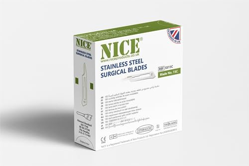NICE 100 x No.15C Sterile Stainless Steel Surgical Blades SS15C