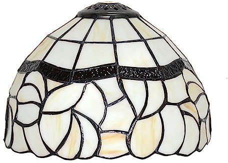 JAMCHE 8-Inch Tiffany Style Lampshade Replacement, Pastoral Floral Stained Glass Lamp Shade Only for Table Lamps Pendant Lamps Wall Lights,Small Hole