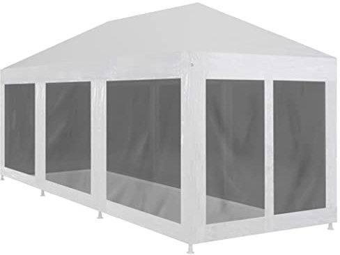 Tenda per Feste con 8 Pareti in Rete 9x3 mGarage Pergola da Giardino Tenda da giardino Gazebo da giardino Adatto per matrimoni, all'aperto, giardino, feste