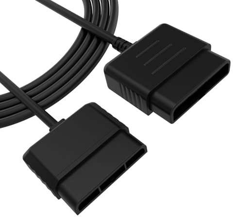 Auhsuxo Cavo di prolunga per controller PS2, compatibile con console di gioco Sony PlayStation 1, PlayStation 2, PS2, 1,8 m