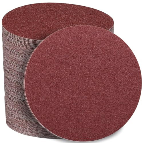 STEBRUAM 100 Stück Schleifpapier 150MM Klett Schleifscheiben 40/60/80/120/180/240/320/400/600/1000 körnung,Profi 150MM Rund No Loch Nass und Trocken Schleifscheibe