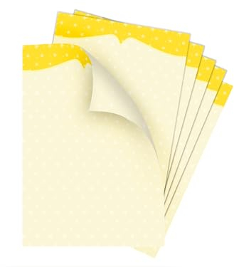 Briefpapier-Set 25 Motivpapier DIN A4 Motiv Sterne gelb beidseitig von Hand beschreibbar und mit allen Druckern und Kopierern bedruckbar für Geburtstag Jubiläum Hochzeit Menükarte Dank Geschenk