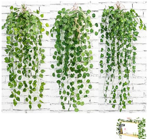 3 Piezas Plantas Artificiales Colgantes, Plantas Colgantes, Plantas Colgantes Artificiales, Planta Colgante Plantas, 3 Estilos Diferentes, Plantas Artificiales Colgantes Enredadera, para Boda Jardí