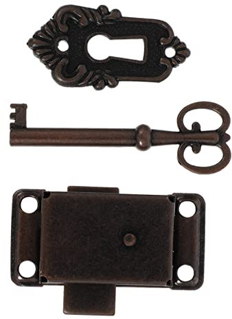 Housoutil Set 2 Serrature Antiche Chiavi, Lucchetti Vintage Per Portagioie e Armadietti, in Ferro e Lega Di Zinco Antiruggine Per Scatole in Legno e Mobili D’arredo Classici