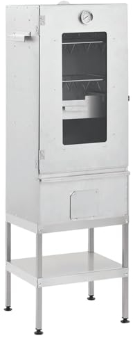 LAPOOH Horno ahumador de Barbacoa con Mesa Acero galvanizado, Ahumador Barbacoa, Parrilla De Barril De Lluvia, Ahumador De Carne, Barbacoa Barril 3187616