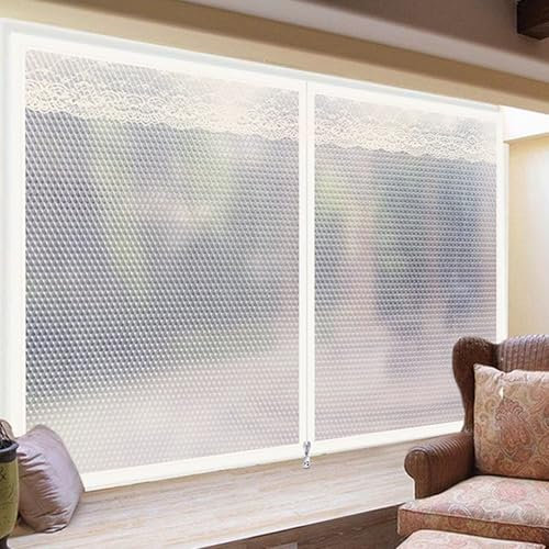 Sh000ad Fenster Wärmeschutzvorhang,Fensterdichtungsskits,Durchscheinend Winter Kalteschutz Warmer Schutz Kunststoff Thermovorhang,Fenster-Isolierfolie,Anpassbar,Breite x Höhe (150cm x 270cm)
