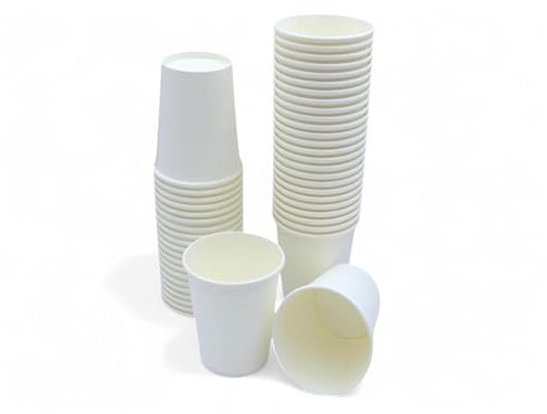 1ABOVE 50 Pack 8 oz White Disposable Paper Cups, 100% Natural and Recyclable Hot and Cold Drink Cups, Perfect for Homes and Office