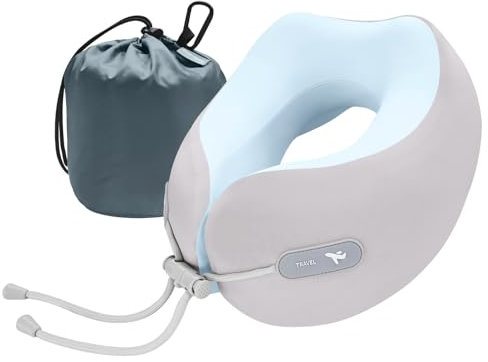 WSRY-Home Travel Pillow for Airplanes Memory Foam Neck Pillows for Travel Sleeping,Comfortable Head and Neck Support,Flight Pillow with Washable Cover,Car Train Bus and Office Use