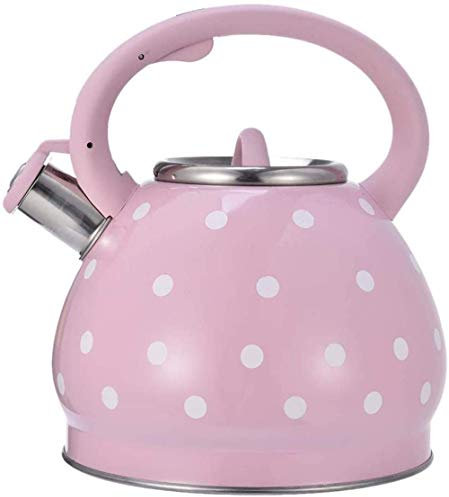 Bouilloire de 3,5 litres - Bouilloire sifflante à induction en acier inoxydable - Bouilloire / théière pour tous les feux - Bouilloire sifflante - Antirouille - Rose