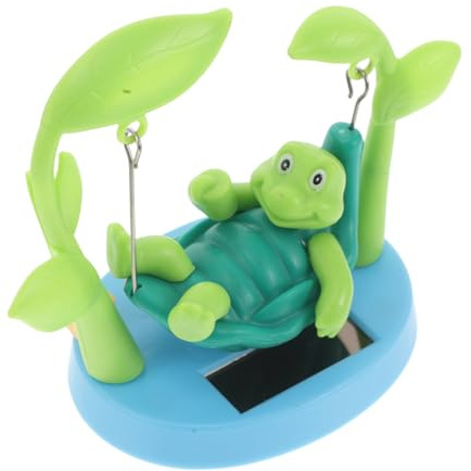 Toyvian Solar Swing Schildkrötenfigur 11X10X6Cm Auto Armaturenbrett Tanzendes Solarauto Ornament Cartoon Tier Innenraum Deko Geschenk