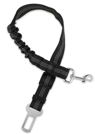 Dog Seat Belt for Car UK,47-70cm Adjustable Pet Seatbelt with Swivel Clip & Reflective Strips for Cars, Easy to Use Dog Car Seat Belt