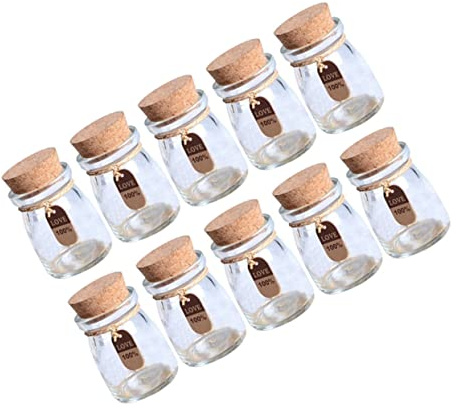 VALICLUD 10piezas Frascos De Vidrio Para Pociones Boda Boticario Miel Con Etiquetas y Cuerda