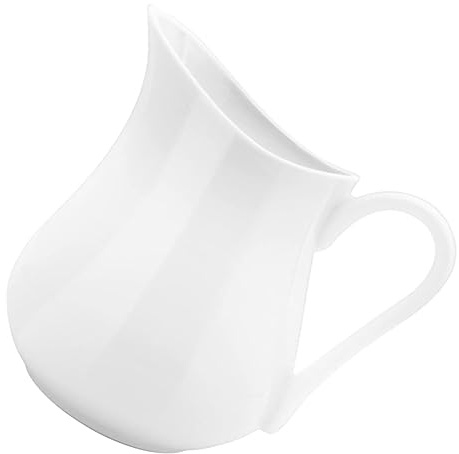 CATIEBYE Ceramic Milk Pitcher with Handle Small Creamer Jug for Milk Sauce Portable Multipurpose Classic Design for Home and Use