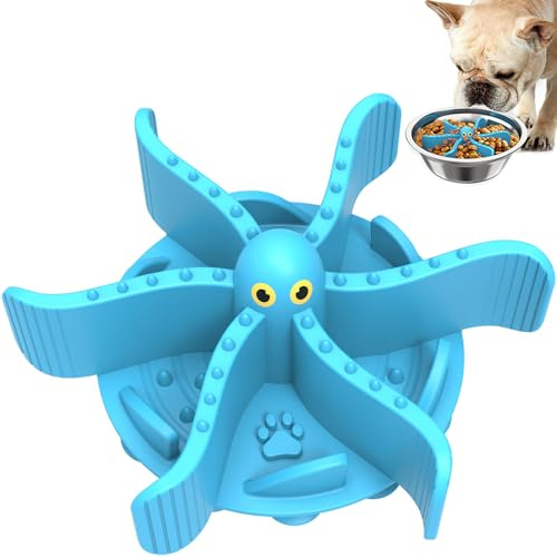 Slow Feeder insert for Dog Bowl,Silicone Pet Food Slow Feeder（Cuttable）， with Suction Cups for Large Breed and Medium Small Size Compatible with Regular Elevated Metal Glass Bowl