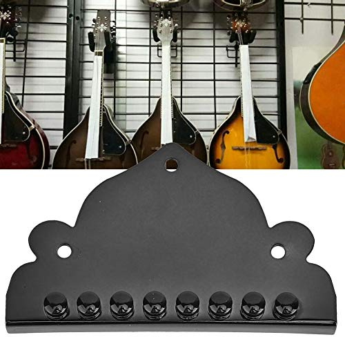 Lazmin112 Mandolin Tailpiece, Black 8-String Screws Triangular Parts Easy to Install and Easy to Use Zinc Alloy Black Mandolin Tailpiece
