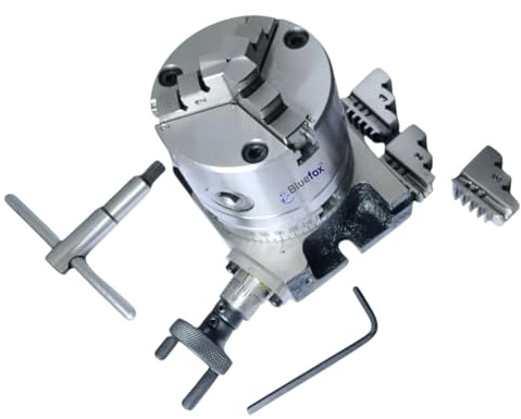 80mm Rotary Table + 3 Jaw Lathe Chuck | Horizontal/Vertical Milling Tool