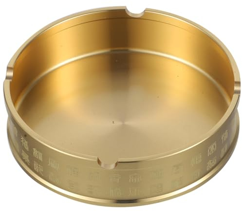 SHINEOFI Round Copper Ashtray 3.22 Inch Retro Style Household Tabletop Metal Ashtray with Smooth Edges Easy to Clean Decorative Cigarette Butt Holder for Home Office