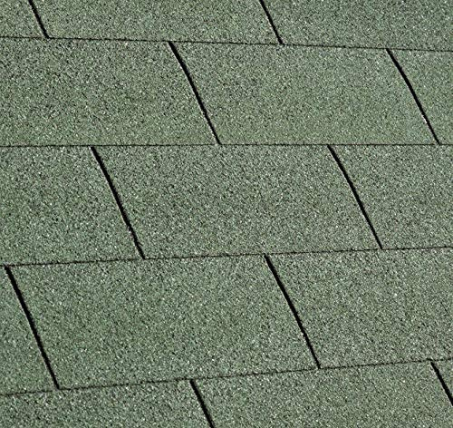 Gartenpirat Bitumen Dachschindeln Rechteck grün 1 m² Dachschindeln für Gartenhaus Geräteschuppen Pavillon & Carport