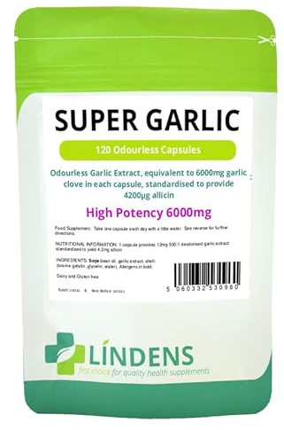 Super Strength Garlic 6000mg Double Pack 240 Capsules - Odourless, Oil softgels