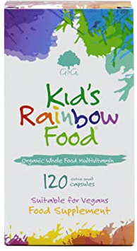 Kids Rainbow Food - Organic Whole Food Multivitamin Supplement - Ideal for Children - 120 Vegan Capsules - Non-GMO, Made in The UK by G&G Vitamins