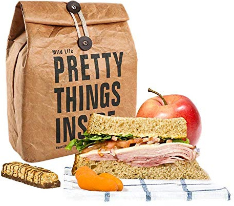 TARTIERY Isolierte Lunch Bag Papier Tüte Brottasche Umweltfreundlich Wiederverwendbare Isolierte Thermische Waren Einkaufstüte Für Arbeit Picknick Camping