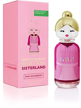 United Colors of Benetton - Sisterland Pink Raspberry, Eau de Toilette Spray für Damen, Blumiger Duft mit Zedernholz, Himbeere, Neroli, Orangenblüte, Sandelholz und Moschus - 80 ml