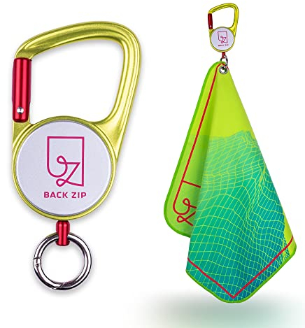 back zip KEENON Sports Mikrofaser Handtuch mit Karabiner Rolle – ideal als Schweißtuch – Wanderzubehör – Mini Handtuch, Sporthandtuch, Gesichtshandtuch schnelltrocknend