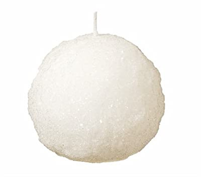 Weihnachtskerzen 2er Set Kugelkerze Schneeball Weiß Ø 9,5 cm