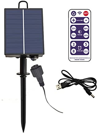 Panel de control de lámpara de cadena LED para interior y exterior con batería solar y control remoto