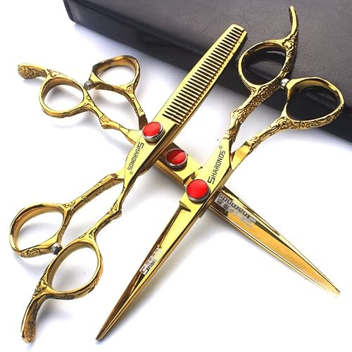 6/7-tums professionell frisörsax frisyr rosmönster frisörsax styling verktyg japansk rostfritt stål saxset (7-tum–3 st.)