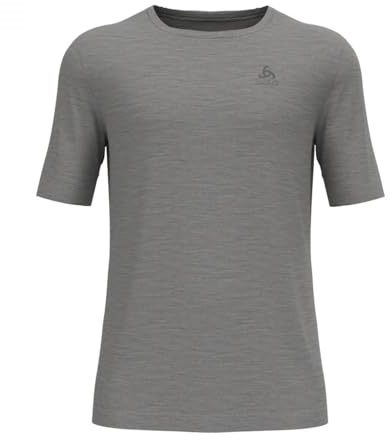 Odlo Men Functional Underwear Short Sleeve Shirt MERINO 200, odlo steel grey melange, S