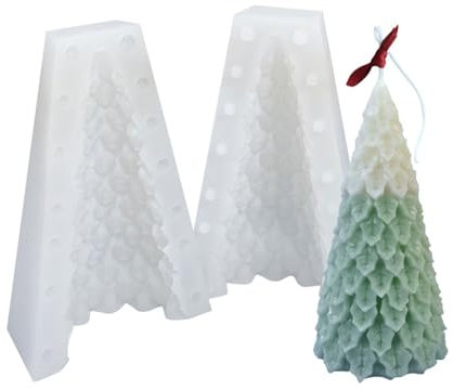 ALLAVA Silikonform Weihnachten, 3D Gießform Tannenbaum, Silikonformen Gießformen Weihnachten, Gießform Weihnachten für Kerzenherstellung, Handgefertigte Seife, DIY Handwerk Dekoration (SD-65)…