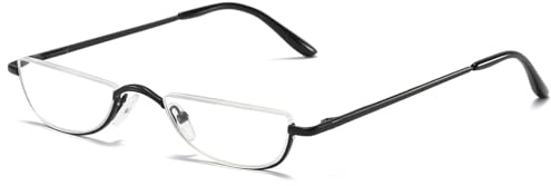 ABETOS Halbrand Lesebrille Herren Damen Metall Halbmond Halbrahmen Sehhilfe Flexibel Federscharnier Lesebrillen Computer Lesebrille Leicht Komfortable Lesehilfe Brille mit Stärke