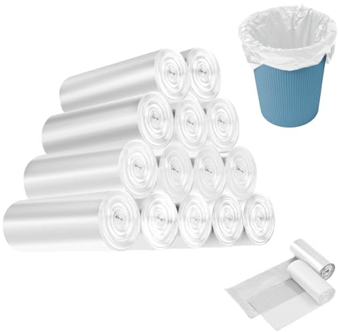 420 Stück 3L Kleine Mülltasche, 30x35cm Lebensmittel Mülltasche für Mini-Tisch Mülleimer, Kleinen Müllsäcke, Mülltonnen Mülltüten, Mini Müllbeutel für Küchen Badezimmer Büro Auto (Weiß)