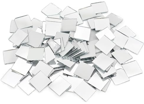 Mosaikfliesen 100 Stück 10 x 10 mm/15 x 15 mm Mini-Glasquadrat-Spiegel-Mosaikfliesen, groß for Heimwerkerarbeiten, Heimdekorationen Glasfliesen(Color:2)