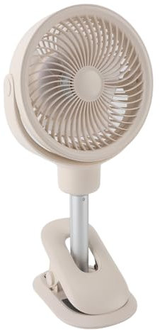 Ventilador Pequeño con Clip, Telescópico de 4 Velocidades, Silencioso, Recargable por USB, Ventilador USB Oscilante con Luz Nocturna LED, Ventilador Portátil con Soporte para el