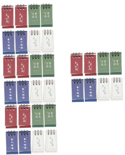Operitacx 32stücke Mini Tischkalender Im Chinesischen Stil Dekorative Monatskalender Für Büro Schule Und Zuhause Tragbare Schreibtischkalender Für Kreative Planung Und Organisation
