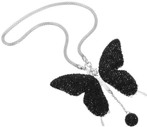 LALADEFIEE Auto Ornament Schmetterling Aus Strass Elegantes Hängedekor Für Rückspiegel Robustes Design Aus Edelstahl Funkelnde Akzente Für Autointerieur Perfektes Für
