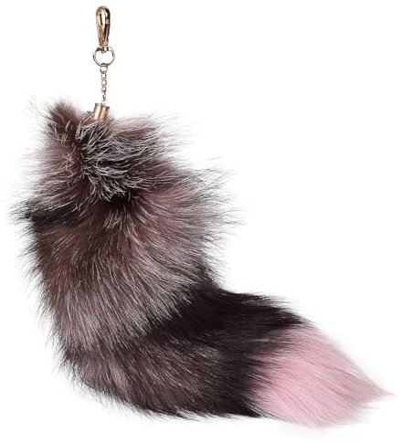 Nocyclonic Fuchsschwanz Anhänger 40cm Tail, Schlüsselanhänger Für, Pelziger Schlüsselanhänger Mit Schwanz für Handtaschen -Cosplay (19)