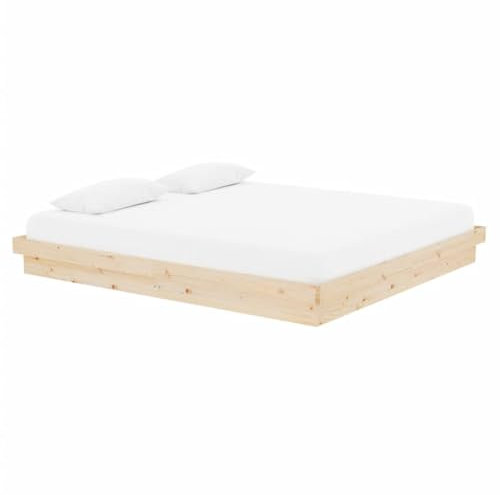vidaXL Cadre de Lit Sommier à Lattes Double Adulte Cadre à Lattes sur Pied Chambre à Coucher Maison Intérieur Bois Massif 180x200 cm