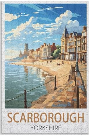 Educational Intellectual， Scarborough Yorkshire，Adults 1000 Piece Jigsaw Puzzle- Christmas，38x26，paper puzzle，AA-841
