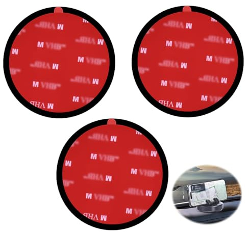 3 Pièces Disque de Montage Adhésif 80mm, pour Ventouse Tableau de Bord GPS