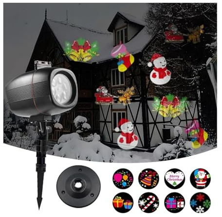 Christmas Halloween Holographic Projector Birthday Party Santa Project Lamp Window Movie Projector Lamps Light,Halloween,Christmas,Outdoor Decorations