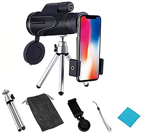 HUIBBGO Monoculare Portatile 16X50 Mini monoculare Portatile ad Alta chiarezza con Clip per Telefono Treppiede Binocolo Impermeabile per
