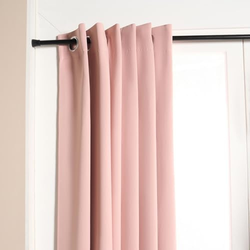 OHS Extendable Curtain Rod Tension Pole, 120-220cm Metal Curtain Poles No Drill Net Voile Curtains Rail Adjustable Telescopic Rods for Kitchen Cupboard Bathroom Window, Black