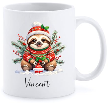 Sloth keramisk mugg personlig keramisk mugg fläckbeständig mugg till jul herr dam frukost 330 ml