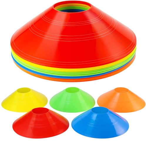 Xujinsongg 20x Juego de Conos para Fútbol, Conos de Marcación Deportiva | Discos de Marcado, Conos de fútbol para Hockey, Patinaje sobre Hielo, Balonmano, Entrenamiento de coordinación