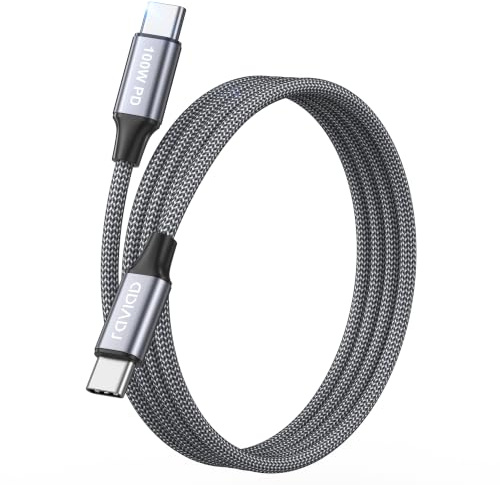 RAVIAD 100W Cable USB C Carga Rápida [1M] Cable USB C a USB C PD3.0 | Cable Tipo C QC3.0 Cable de Nylon Carga Rápida Tipo C para iPhone 17 16 15 Pro Max, Galaxy S25 S24 S23, MacBook, iPad