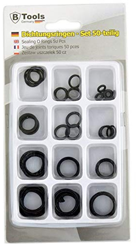 50 tlg. O-Ring Dichtringe | Gummidichtung Sortiment | Silikon Öl Benzin Dichtungsringe Set
