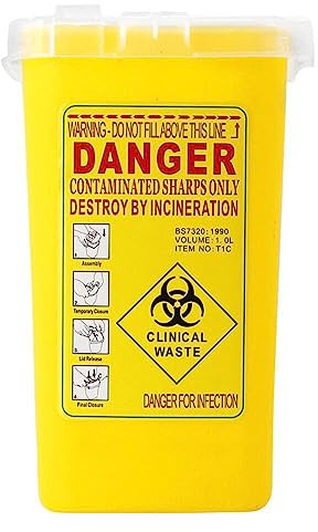 SUPVOX Conteneur à Déchets Piquants Coupants Perforants Récipient pour Déchets Collecteur d'Aiguilles Tatouage Jaune